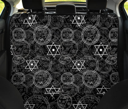 Black And White Mystic Witch Print Pet Car Back Seat Cover