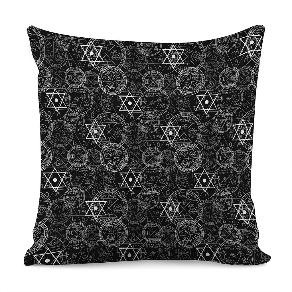 Black And White Mystic Witch Print Pillow Cover