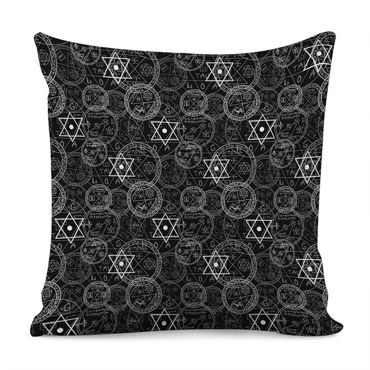 Black And White Mystic Witch Print Pillow Cover