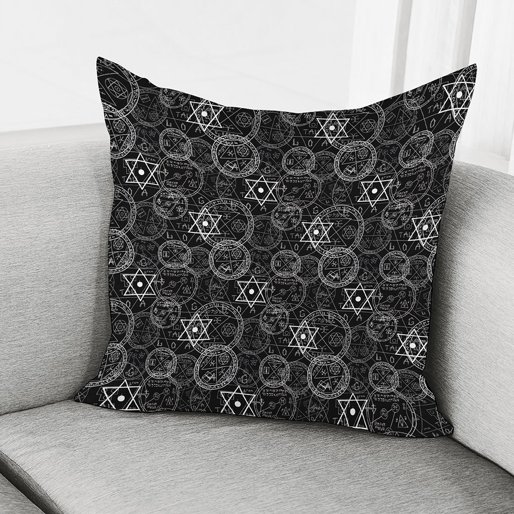 Black And White Mystic Witch Print Pillow Cover