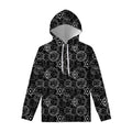 Black And White Mystic Witch Print Pullover Hoodie