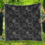 Black And White Mystic Witch Print Quilt