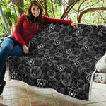 Black And White Mystic Witch Print Quilt