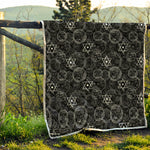 Black And White Mystic Witch Print Quilt