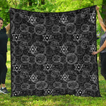 Black And White Mystic Witch Print Quilt
