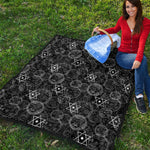 Black And White Mystic Witch Print Quilt