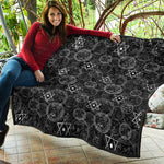 Black And White Mystic Witch Print Quilt