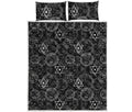 Black And White Mystic Witch Print Quilt Bed Set