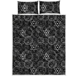 Black And White Mystic Witch Print Quilt Bed Set