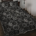 Black And White Mystic Witch Print Quilt Bed Set