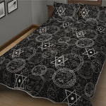 Black And White Mystic Witch Print Quilt Bed Set
