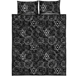 Black And White Mystic Witch Print Quilt Bed Set