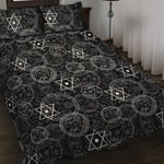 Black And White Mystic Witch Print Quilt Bed Set