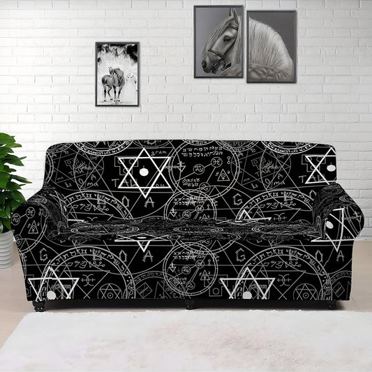 Black And White Mystic Witch Print Sofa Cover