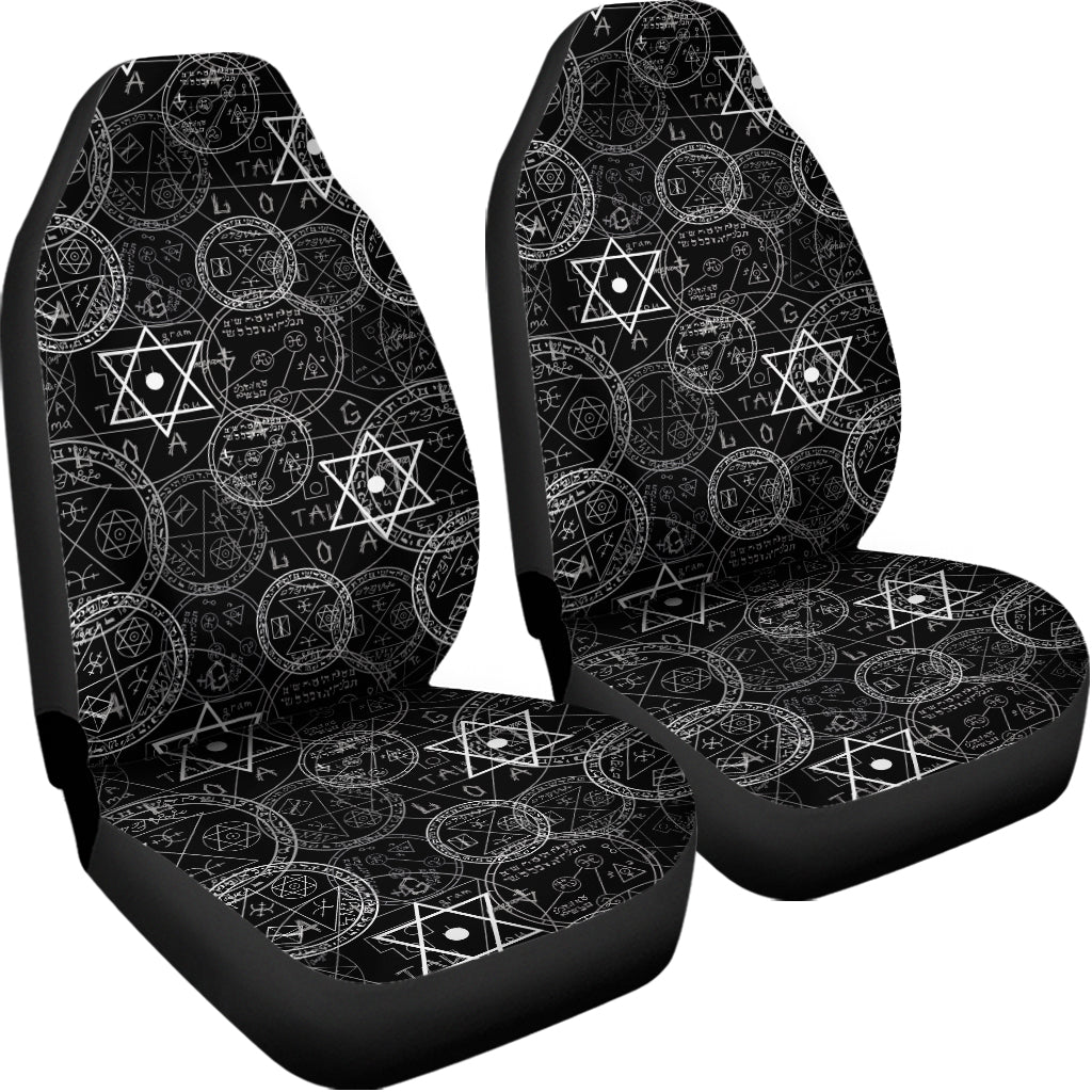 Black And White Mystic Witch Print Universal Fit Car Seat Covers
