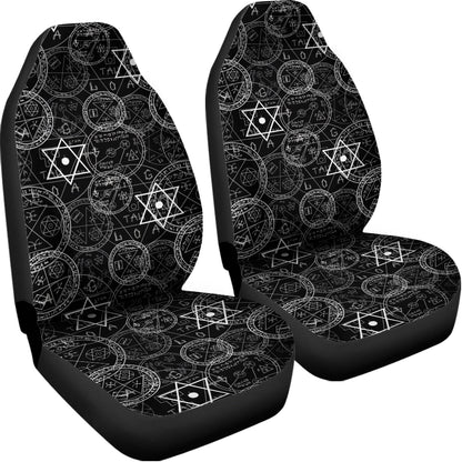 Black And White Mystic Witch Print Universal Fit Car Seat Covers