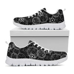 Black And White Mystic Witch Print White Sneakers