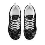 Black And White Mystic Witch Print White Sneakers