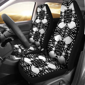 Black And White Native American Ethnic Universal Fit Car Seat Covers GearFrost