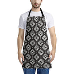 Black And White Navajo Pattern Print Apron