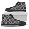 Black And White Navajo Pattern Print Black High Top Shoes