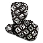 Black And White Navajo Pattern Print Boxing Gloves