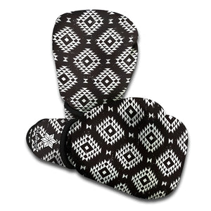 Black And White Navajo Pattern Print Boxing Gloves