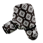 Black And White Navajo Pattern Print Boxing Gloves