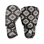 Black And White Navajo Pattern Print Boxing Gloves