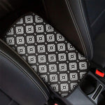 Black And White Navajo Pattern Print Car Center Console Cover