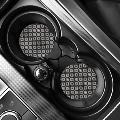 Black And White Navajo Pattern Print Car Coasters