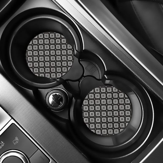Black And White Navajo Pattern Print Car Coasters