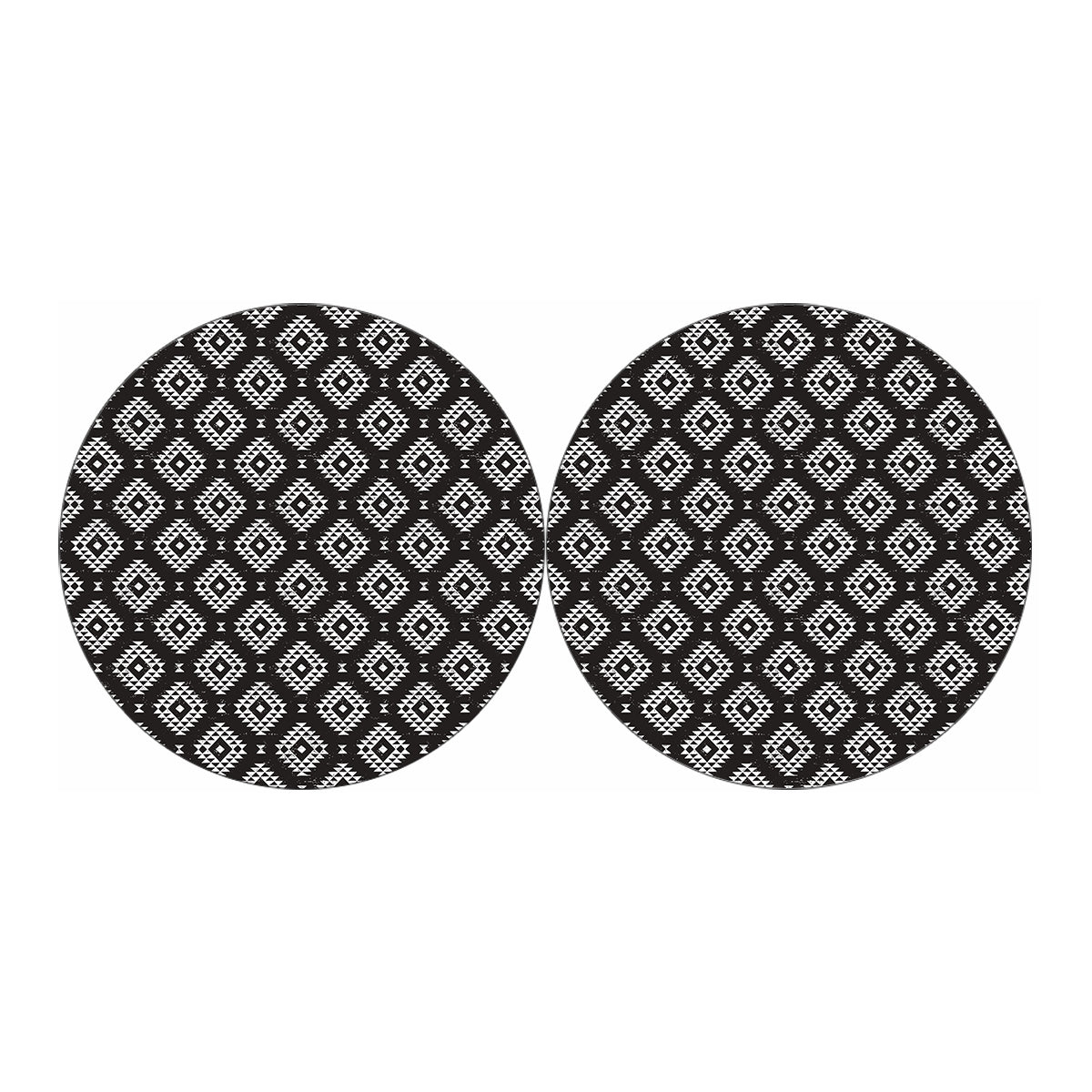 Black And White Navajo Pattern Print Car Coasters