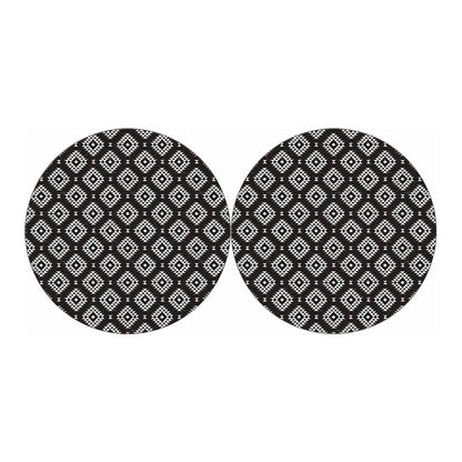 Black And White Navajo Pattern Print Car Coasters