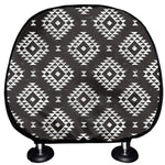 Black And White Navajo Pattern Print Car Headrest Covers