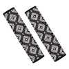 Black And White Navajo Pattern Print Car Seat Belt Covers