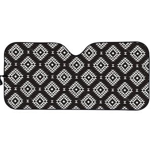 Black And White Navajo Pattern Print Car Sun Shade