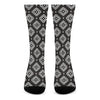 Black And White Navajo Pattern Print Crew Socks