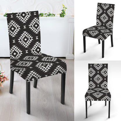Black And White Navajo Pattern Print Dining Chair Slipcover