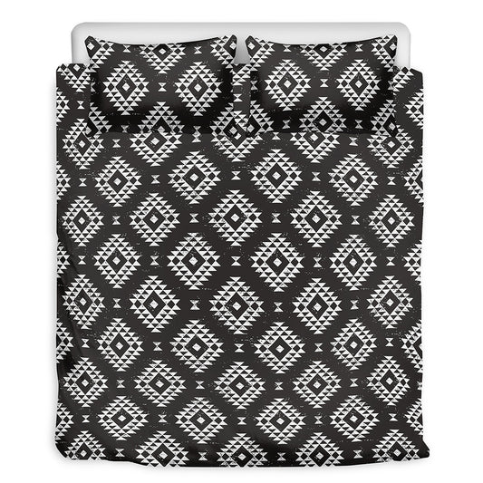 Black And White Navajo Pattern Print Duvet Cover Bedding Set