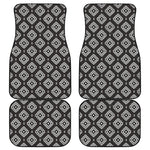 Black And White Navajo Pattern Print Front and Back Car Floor Mats