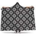 Black And White Navajo Pattern Print Hooded Blanket