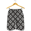 Black And White Navajo Pattern Print Men's Shorts