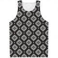 Black And White Navajo Pattern Print Men's Tank Top