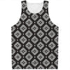 Black And White Navajo Pattern Print Men's Tank Top