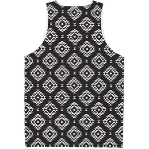 Black And White Navajo Pattern Print Men's Tank Top