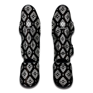 Black And White Navajo Pattern Print Muay Thai Shin Guard