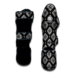 Black And White Navajo Pattern Print Muay Thai Shin Guard