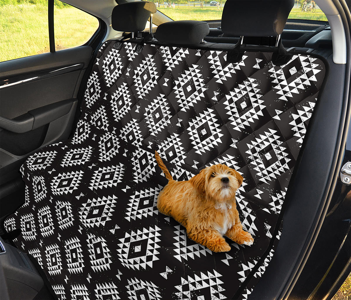 Black And White Navajo Pattern Print Pet Car Back Seat Cover