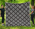 Black And White Navajo Pattern Print Quilt